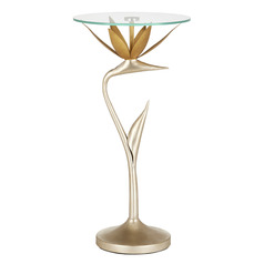 Currey and Company Paradiso Contemporary Silver Leaf & Gold Leaf Accent Table