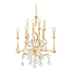 Corbett Lighting Aveline Gold Leaf Crystal Chandelier
