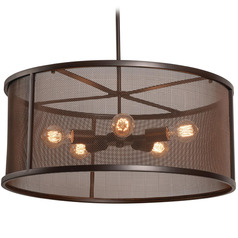 Afx Lighting Austin Bronze Pendant Light with Drum Shade