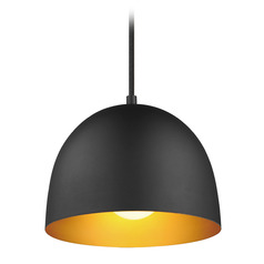 Maxim Lighting Tova Black & Gold Mini-Pendant Light with Bowl / Dome Shade