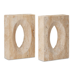 Currey and Company Demi Natural Travertine Bookend