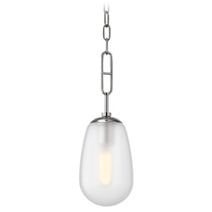 Hudson Valley Lighting Bruckner Polished Nickel Mini-Pendant Light with Teardrop Shade