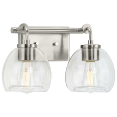 Progress Lighting Caisson Brushed Nickel Bathroom Light