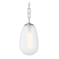 Hudson Valley Lighting Bruckner Polished Nickel Mini-Pendant Light with Teardrop Shade