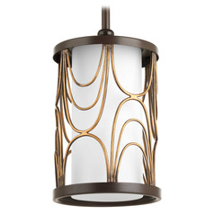 Progress Lighting Cirrine Antique Bronze Mini-Pendant Light with Cylindrical Shade