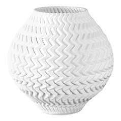 Currey and Company Plisse White Vase
