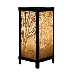 Misty Meadows Lithophane Accent Lamp in Black Semi-Gloss by Porcelain Garden Lighting