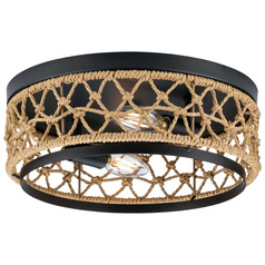 Progress Lighting Atwell 2-Light Matte Black Flush Mount Light