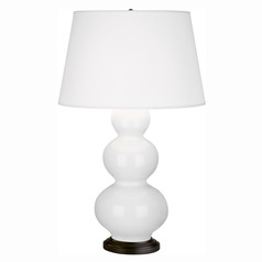 Robert Abbey Lighting Triple Gourd Lily / Deep Patina Bronze Table Lamp with Empire Shade