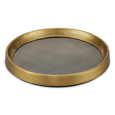 Currey and Company Tanay Antique Brass & Graphite & Black Tray