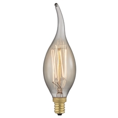 Vintage Early Electric Flame Tip Carbon Filament Light Bulb - 25-Watt 2400K