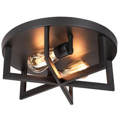 Afx Lighting Rivers Black Flushmount Light