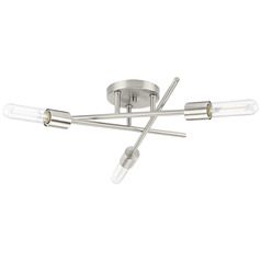 Progress Lighting Parkhurst 3-Light Brushed Nickel Semi-Flush Mount
