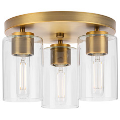 Progress Lighting Atwell 1-Light Vintage Brass Semi-Flush Mount