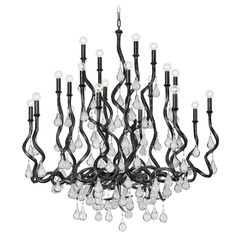 Corbett Lighting Aveline Black Silver Leaf Crystal Chandelier
