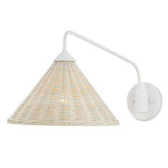 Currey and Company Basket White & Bleached Natural Swing Arm Lamp