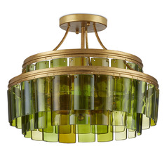 Currey and Company Vintner Contemporary Gold Leaf Semi-Flushmount Light