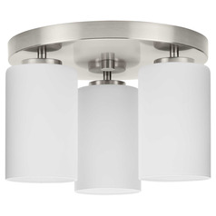 Progress Lighting Atwell 2-Light Brushed Nickel Semi-Flush Mount