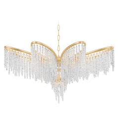 Corbett Lighting Pandora Gold Leaf Crystal Chandelier