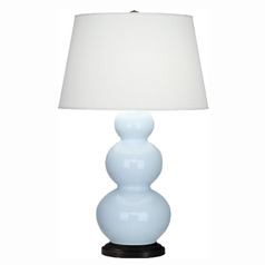 Robert Abbey Lighting Triple Gourd Baby Blue / Deep Patina Bronze Table Lamp with Empire Shade