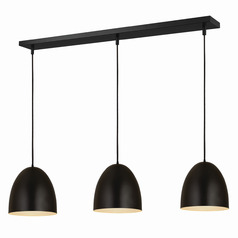 Z-Lite Z-Studio Satin Black Multi-Light Pendant with Bowl / Dome Shade