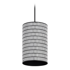 Maxim Lighting Shaka Black & White Mini-Pendant Light with Cylindrical Shade