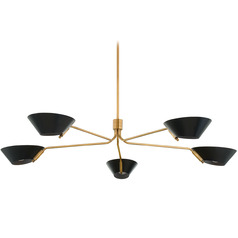 Troy Lighting Sacramento Patina Brass & Soft Black Chandelier
