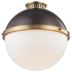 Hudson Valley Lighting Latham Aged Brass & Antique Distressed Bronze Flushmount Light