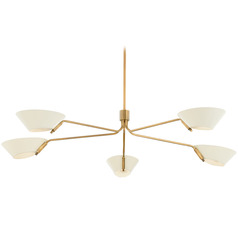Troy Lighting Sacramento Patina Brass & Soft Sand Chandelier
