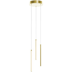 Afx Lighting Rosemont Satin Brass LED Multi-Light Pendant with Cylindrical Shade