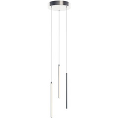 Afx Lighting Rosemont Satin Nickel LED Multi-Light Pendant with Cylindrical Shade