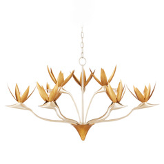 Currey and Company Paradiso Contemporary Silver Leaf & Gold Leaf & Gold Chandelier