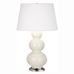 Robert Abbey Lighting Triple Gourd Bone / Antique Silver Table Lamp with Empire Shade