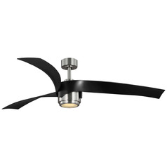 Progress Lighting Insigna Brushed Nickel & Matte Black LED Ceiling Fan with Light