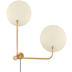 Troy Lighting Leif Patina Brass & Soft Sand Plug and Cord Wall Lamp