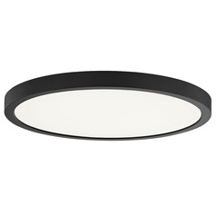 Flat LED Light Surface Mount 14-Inch Round Matte Black 5CCT 2165LM