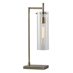 Adesso Home Dalton Antique Brass Table Lamp with Cylindrical Shade