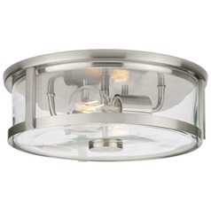 Progress Lighting Cowan 1-Light Brushed Nickel Flush Mount