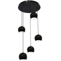 Afx Lighting Roxy Black Multi-Light Pendant with Bowl / Dome Shade