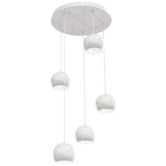 Afx Lighting Roxy White Multi-Light Pendant with Bowl / Dome Shade