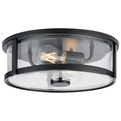 Progress Lighting Cowan 1-Light Matte Black Flush Mount