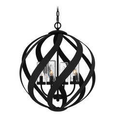 Quoizel Lighting Blacksmith Earth Black Pendant Light with Cylindrical Shade
