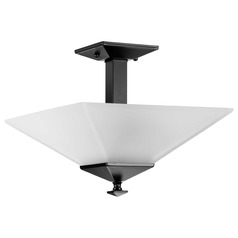 Progress Lighting Clifton Heights Matte Black Semi-Flushmount Light