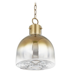 Troy Lighting Beryl Patina Brass LED Pendant Light with Bowl / Dome Shade