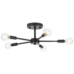 Progress Lighting Delayne Matte Black Semi-Flushmount Light