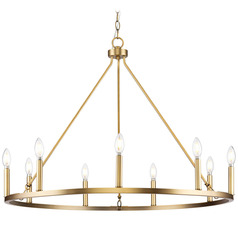 Progress Lighting Cowan 5-Light Vintage Brass Chandelier