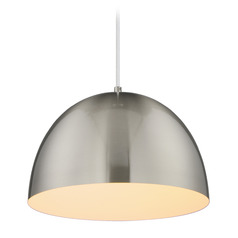 Maxim Lighting Tova Satin Nickel & White Pendant Light with Bowl / Dome Shade