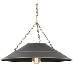 Troy Lighting Arcane Patina Brass & Graphite LED Pendant Light with Coolie Shade