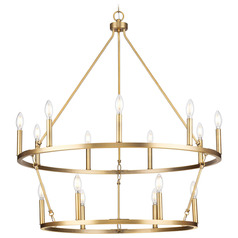 Progress Lighting Cowan 9-Light Vintage Brass Chandelier