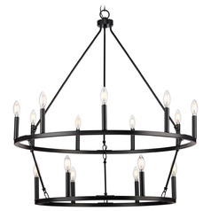 Progress Lighting Cowan 9-Light Matte Black Chandelier